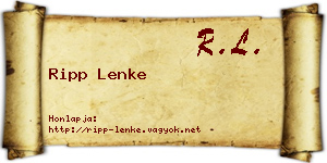 Ripp Lenke névjegykártya